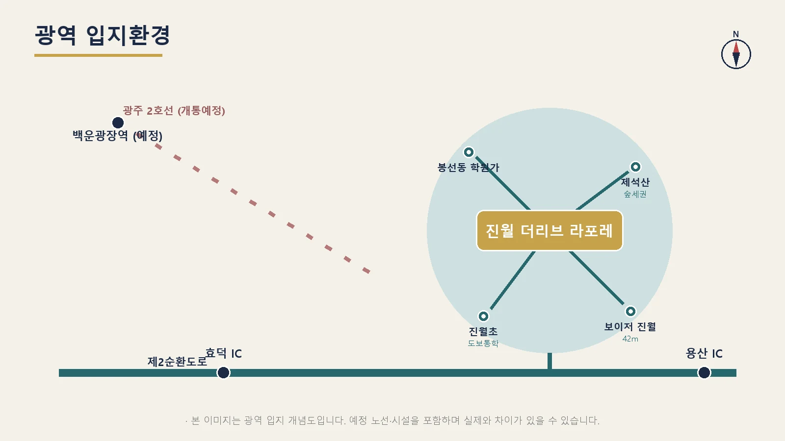 진월 더리브 라포레 위치도